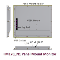 Moniteur LCD TFT en aluminium pour extérieur industriel, pour usage professionnel