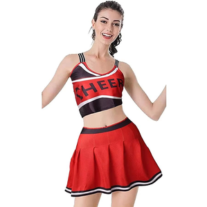 Sublimación Cheerleader Uniform Venta al por mayor Cheer Leading Tryout Outfit Custom Women Cheerleader Costume Falda - Product Image 5