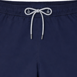 Shorts de bain bleu marine pour hommes, vêtements de plage légers à séchage rapide avec taille élastique, cordon de serrage, poches latérales, maillots de bain d'été - Product Image 6