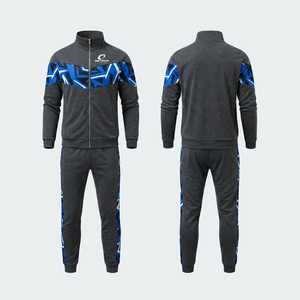 Ensemble de survêtement pour homme en polyester coupe classique 2026, col montant avec fermeture éclair supérieure, faible MOQ, vêtements de jogging - Product Image 1