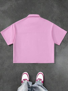 Wholesale Custom Vintage O-Neck Collar Short Sleeve Slim Fit Formal <b>for</b> <b>Shirt</b> High Quality <b>Silk</b>/Cotton Canvas <b>Men</b> - Product Image 3