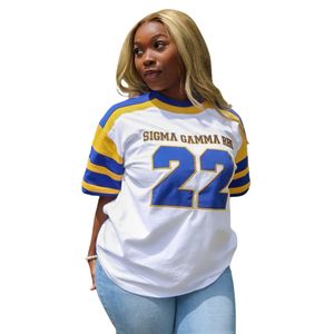 เสื้อยืด1922สีน้ำเงินเข้มวินเทจสำหรับผู้หญิง sgrho เสื้อคอตตอนตัวอักษรกรีกคลาสสิกสำหรับแฟนๆชมรมและชุดศิษย์เก่า hbcu - Product Image 5