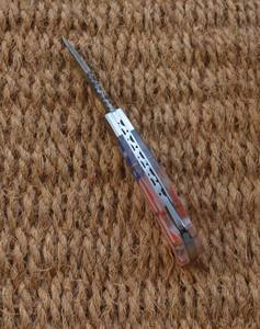 Couteau pliant de chasse en acier inoxydable fait main, motif drapeau américain patriotique, manche en bois, personnalisable OEM, qualité industrielle, livraison directe - Product Image 5