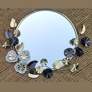 Miroir mural rond et moderne Sunburst en métal doré avec fil métallique design pour salon, chambre, hall, mariage, verre, matériau décoratif - Product Image 6