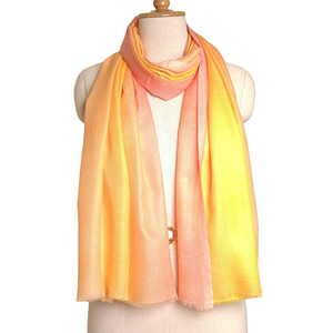 Autumn Luxury Ombre Tie-Dyed Cashwool Silk <b>Shawl</b> Super Soft 3-Color Long Length <b>Pashmina</b> Stoles Scarves - Product Image 5