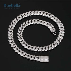 Venta caliente 14K Chapado en oro blanco 925 Plata de ley 10mm Iced Paved Moissanite Hip Hop Cadena cubana para hombres - Product Image 2