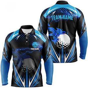 Design personnalisé polos à manches longues de haute qualité pour hommes chemises de sport de golf - Product Image 1