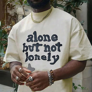 T-shirt en coton léger en gros, impression en relief, confortable, respirant, séchage rapide, pour hommes, en vente en ligne, t-shirts à impression en relief - Product Image 4