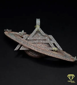 Colgante con logotipo 3D personalizado en VVS Lab Grown Iced Out Hip Hop Jewelry Bling 925 Sterling Silver Regalo hecho a mano personalizado - Product Image 2