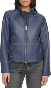 100% chaqueta de cuero genuino para mujer chaqueta de cuero blanco chaqueta de cuero de moda para mujer - Product Image 4