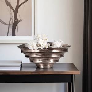 Sagebrook hogar pulido hecho a mano aluminio martillado Art Deco cuenco decorativo plata decoración del hogar acento Mesa sala de estar - Product Image 2