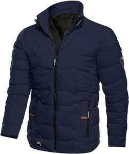 Lightweight Warm Pattern Windbreaker Men <b>Waterproof</b> Bubble Padded Jacket Winter Puffer Coat OEM Custom Outdoor Bubble Jacket - Product Image 1