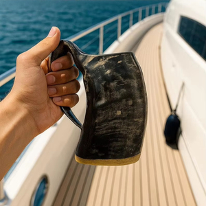 Rustic Handmade Horn Mug Eco-Conscious Craft, Durable Drinkware, Ideal for Tea, Coffee, <b>Whisky</b>, or Outdoor Enjoyment - Product Image 1
