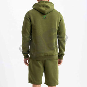 2025 New Arrival <b>Men</b> Hoodie And <b>Shorts</b> Set Custom Logo Loose Fit Cotton <b>Fleece</b> Sports Tracksuit Wholesale - Product Image 2