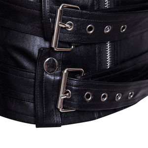 เสื้อแจ็กเก็ตหนังแท้สำหรับผู้ชายผ้าคอตตอนปลอกมีซิปด้านหน้ากันลมระบายอากาศได้ดีสไตล์นักขี่จักรยานในฤดูหนาว - Product Image 5