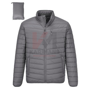 Chaqueta de invierno hinchada con aislamiento para hombre, ligera, para viajes, resistente al agua, OEM, estampado de pantalla de hojaldre, bordado personalizado - Product Image 1