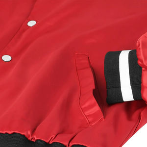 Nueva colección, gran oferta, precio barato, chaquetas universitarias de satén para hombre con logotipo personalizado, chaqueta universitaria de satén con cuello vuelto para hombre - Product Image 5