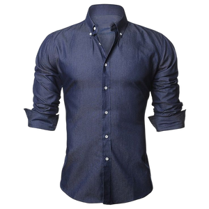 Chemise habillée élégante bleu clair pour homme, coupe ajustée, manches longues, boutonnée, idéale pour le bureau, les occasions formelles, les mariages et les soirées, style chic - Product Image 1