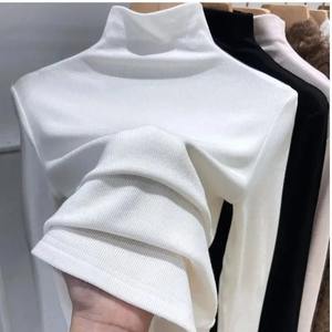 Camiseta Interior de Punto con Cuello Medio Alto, Forrada de Felpa, Gruesa, para Hombre, Moderna, para Otoño e Invierno, Versátil, 100% Algodón - Product Image 1