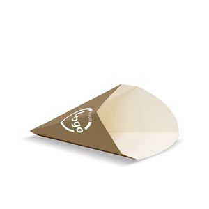 Cônes en papier enduit jetables pour aliments frits 23x24 cm - Personnalisables - Product Image 3