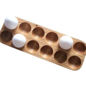 Plateau à oeufs en bois naturel fait à la main ferme porte-oeufs fournisseur OEM Vietnam - Product Image 4