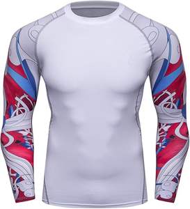 Chemise de compression BJJ MMA Rashguard OEM ajustement serré personnalisé avec tissu à séchage rapide et option d'impression de logo - Product Image 2