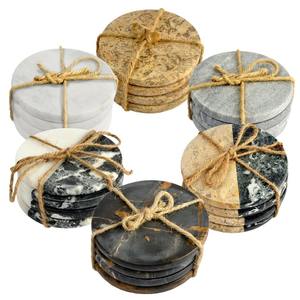 Round Marble <b>Coasters</b> Set Natural Stone <b>Drink</b> <b>Coasters</b> Wholesale - Product Image 1