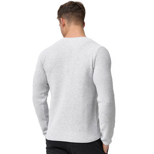 Sudadera de algodón 100% con logotipo informal cómodo de cuello redondo para hombre, sudadera OEM sostenible de invierno con patrón térmico transpirable personalizado - Product Image 3