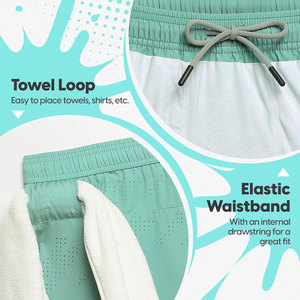 กางเกงขาสั้นออกกำลังกายแบบแอคทีฟผู้ชายน้ำหนักเบาผ้าใยสังเคราะห์กระเป๋าเอวยางยืดแห้งเร็ว - Product Image 6