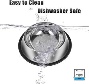 2025 meilleur grossiste anti-dérapant Portable mangeoire pour animaux de compagnie bol d'eau avec base en caoutchouc bols pour chien en acier inoxydable pour l'alimentation - Product Image 5