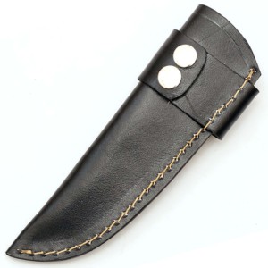 Funda de cuero negro de estilo elegante y elegante de alta calidad hecha a mano de fábrica para cuchillos de hoja fija de 4'' - Product Image 1