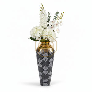 Rustic Metal <b>Tall</b> Floor <b>Flower</b> <b>Vase</b> Enamel Printed Elegant Decorative <b>Vase</b> for Wedding Tables and Home Decor Wholesale Bulk - Product Image 1