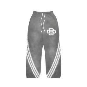 Custom Acid Washed Distressed Embroidery Logo Design Solid <b>Plain</b> Color <b>Tracksuits</b> for Men's Custom Logo Printed <b>Tracksuits</b> - Product Image 5