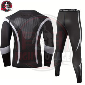 Conjunto de Camiseta de Manga Larga con Protección UV UPF 50+ de Secado Rápido para Hombre, para Entrenamiento de MMA/BJJ, 260g, Spandex/Nylon, Máxima Calidad - Product Image 2