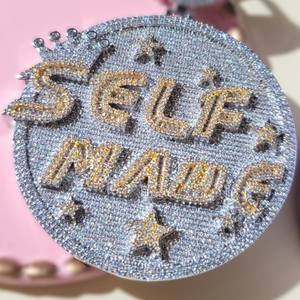 Pendentif en argent sterling S925 plaqué or blanc 14 carats bijoux hip hop glacés pendentif en diamant personnalisé avec breloques en acier - Product Image 2