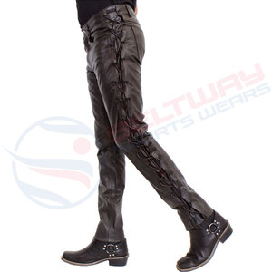 Pantalon en cuir pour homme en gros pantalon en cuir pantalon en cuir respirant meilleure vente 2024 pantalon en cuir à bas prix pour homme - Product Image 3