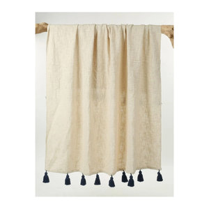 Tufted Dots Printed Jacquard White Warm Heavy GSM Fleece Fabric 55x75in Smooth Drape Waterproof All-Season <b>Throw</b> - Product Image 1