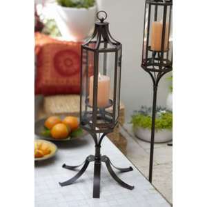 Portavelas decorativo de hierro hecho a mano con un acabado antiguo premium y delicados detalles metálicos - Product Image 2