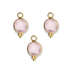 Colgante de bisel de Plata de Ley 925 con chapado en oro, bisel elegante de Cuarzo Rosa, joyería personalizada, fabricación de dijes, venta al por mayor, EDM a granel, ODM - Product Image 1