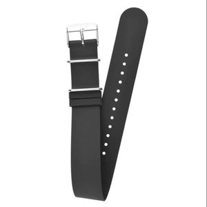 Bracelet de montre unisexe professionnel en silicone noir Zul 18-22 mm, souple, léger, résistant à l'eau, respirant, pour montres sportives en acier inoxydable - Product Image 1