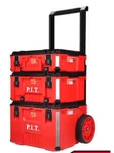 Cassetta Porta Attrezzi Rossa Multiuso ODM per Impieghi Gravosi con Ruote | Contenitore Organizer <span class=keywords><strong>Portatile</strong></span> Anti-Umidità da 30L per Ferramenta per Garage e Campeggio - Product Image 1