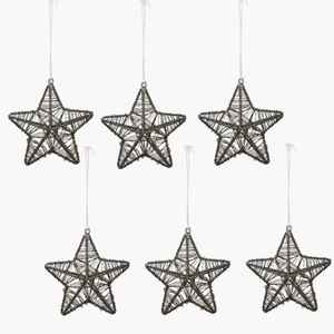 Suspension de Noël décorative élégante en métal avec étoile en forme de cœur et étoiles dorées Ornements de Noël en vente - Product Image 2