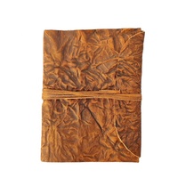 Couverture de journal en cuir véritable enroulable de fabricant de cuir avec le journal antique de papier de décalque lié en cuir fait à la main laitier