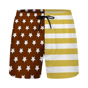 กางเกงว่ายน้ำสำหรับผู้ชายกางเกงขาสั้นชายหาดทำจากโพลีเอสเตอร์ลายธงอเมริกันพิมพ์100% แบบลงสีไม่เป็นรอยยับสำหรับฤดูร้อน - Product Image 2