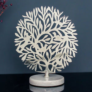 Sculpture de table moderne abstraite la plus vendue, sculpture d'arbre polie brillante sur socle en marbre pour la décoration de table - Product Image 1