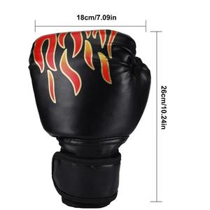 ถุงมือชกมวยหนังสีดำสำหรับผู้ชาย สวมใส่สบาย ปรับได้ ถุงมือฝึกซ้อมสำหรับผู้ใหญ่ ป้องกันมือ พร้อมคุณสมบัติยืดหยุ่น - Product Image 5