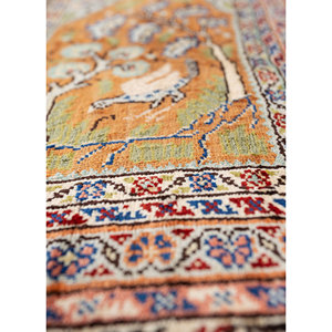 Gulmarg Large Area Hand Knotted <b>Silk</b> Rug <b>Red</b> Orange Floral Pattern 9x12 Rectangle Abstract Style Tabriz Model-Pae-4905 for Home - Product Image 3