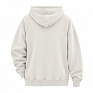 Unisex Oversized Hooded <b>Sweatshirt</b> Solid Light <b>Grey</b> Cotton Fleece Casual Pocket Design Regular Sleeve Autumn Wear - Product Image 2