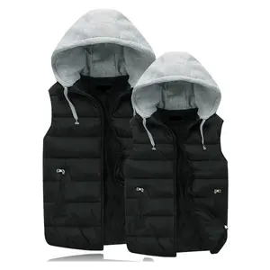 Kwaliteit Mode Winter Down Puffer Hooded Vest Half Mouwloze Jas Voor Mannen Mouwloos Puffer Jassen