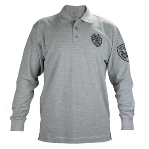 Polo de sécurité à manches longues de style décontracté pour hommes, 200 grammes, coton tricoté, manches avant solides, logo brodé - Product Image 4